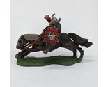 Vintage Dwarf On Horse  Knight Calvary Painted Metal Miniature - $19.79