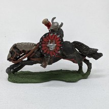 Vintage Dwarf On Horse  Knight Calvary Painted Metal Miniature - £15.56 GBP