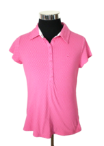 Gloria Vanderbilt T-Shirt  Womens Size Medium Pink White Polka Dots Stretch Knit - £11.01 GBP