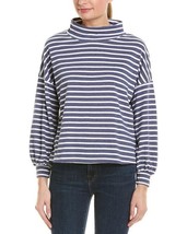 SUNDRY Womens Top Striped Jersey Long Sleeve Denim Navy Size US 1 M6-C64 - £28.76 GBP