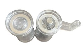 Clear Acrylic Salt & Pepper Grinder Set 4.25" High - Manual Hand Crank Mill vtg image 6