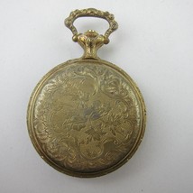 Vintage Pocket Watch Timex Gold Tone Floral Case Untested Sold As Is - £15.74 GBP