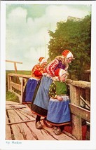 Vintage Postcard Old Bridge Marken Holland Traditional Clothing Children - £4.74 GBP