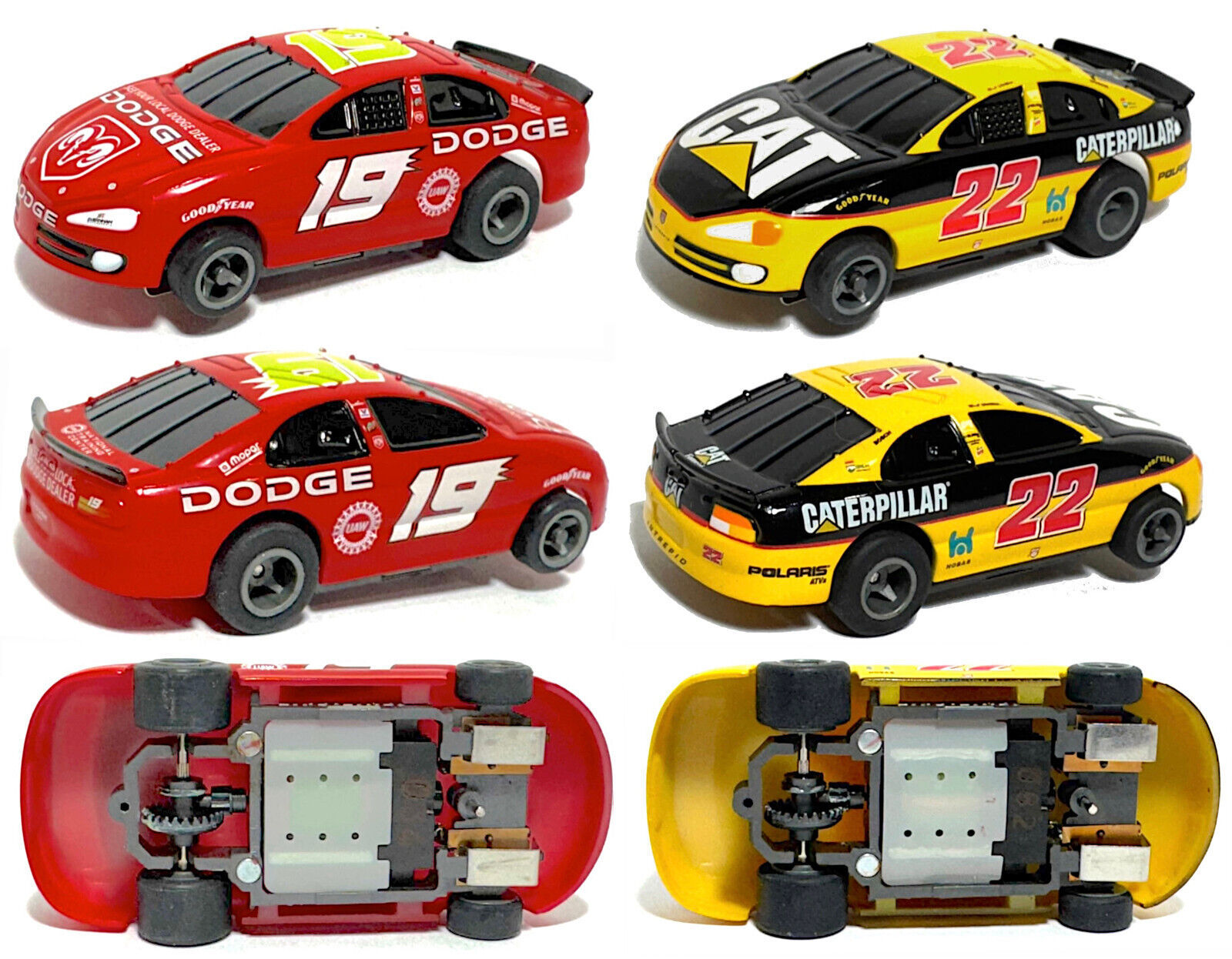 2pc New Old Stock 1990s Life-Like T-Chassis NASCAR Slot Cars CAT #19 DOD... - $64.99