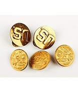 *Set Of 5 Waterbury US Army Military Eagle Gold Toned Buttons - $517.87 MXN