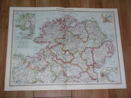 1908 Original Antique Map Of Northern Ireland / Belfast Londonderry - £28.78 GBP