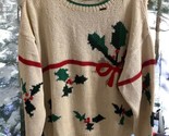 Vtg Marissa Christina Christmas Knitted by Hand Sweater Size Large? Holl... - $64.35