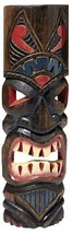 20&quot; HAND CARVED TIKI MASK HAWAIIAN POLYNESIAN WALL ART TRIBAL BAR TROPICAL - £19.33 GBP