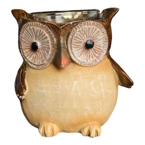 Yankee Candle Owl Votive Holder 2011 Wood Rustic 3 Inch - $12.16