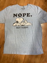 Licensed Snoopy Relaxing Peanuts Cartoon Nope Not Today Shirt Men’s Large 2016 - £6.36 GBP