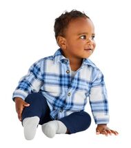 Carter&#39;s Boys Girls Jacket Bodysuit Bottoms Dark Blue Multicolor Plaid 3... - $37.99