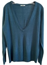 DeFacto Women&#39;s V-Neck Sweater Long Sleeve 100% Acrylic Size XL Green - £10.25 GBP