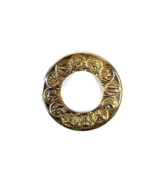 Vintage Zodiac Brooch Pin 12 Astrological Signs Gold Tone Circle 1.25&quot; - £12.03 GBP