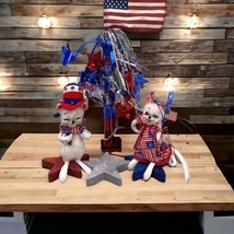 Annalee Mouse Couple Patriotic 4th Of July Dolls Stars American Flag Dec... - $29.65