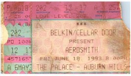 Vintage Aerosmith Ticket Stub Juin 18 1993 The Palace Detroit Michigan - £32.47 GBP