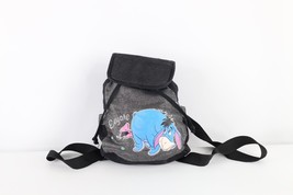 Vintage Disney Winnie the Pooh Eeyore Spell Out Mini Backpack Book Bag Black - £36.93 GBP