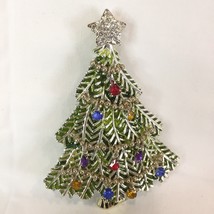 2008 Avon 5th Annual Rhinestone Enamel Christmas Tree Brooch Pin Bright Cheery - £23.21 GBP