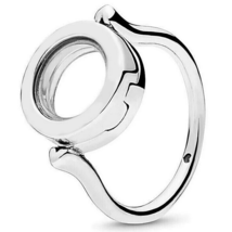 Sterling Silver Plated Floating Charms Memory Locket Ring (5, 6, 7, 7.5, 8.5) - £17.52 GBP