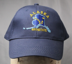 Alaska Hat Cap Snap Back Blue 49th State One Size Adjustable Artic Circle - £7.55 GBP