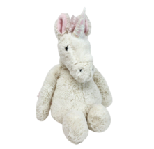 12&quot; Jellycat White + Pink Unicorn Bashful Medium Soft Stuffed Animal Plush Toy - £29.30 GBP