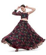 Women Lehenga Choli Organza &amp; Zari Sequin studded Semi-Stitched Black &amp; ... - $41.12