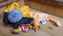 Slayer the Dragon Retired 2000 ty Beanie Baby Stuffed Toy Plush Orange Halloween - £13.30 GBP