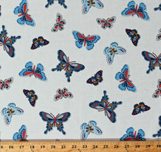 Cotton Butterflies Butterfly Insects Bugs All-A-Flutter Fabric Print BTY D380.26 - £8.57 GBP
