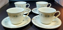 Set of 4 Noritake Inverness Tea/Coffee Cups Saucer Sets 6716 Very Nice - $31.18