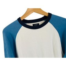 J.CREW Authentic Fleece Pullover Color-Clock Sweatshirt White Blue Crewn... - $34.64