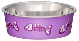 Loving Pets Bella Designer Fish Skeleton Cat Dish Lilac 1ea/XS - £6.27 GBP