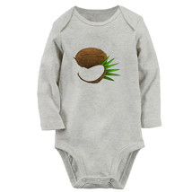 Babies Fruit Coconut Pattern Romper Newborn Bodysuit Infant Jumpsuit Long Outfit - £8.85 GBP