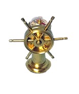 Miniature Brass Ship Wheel with Working Compass - Made in Holland - €12,82 EUR