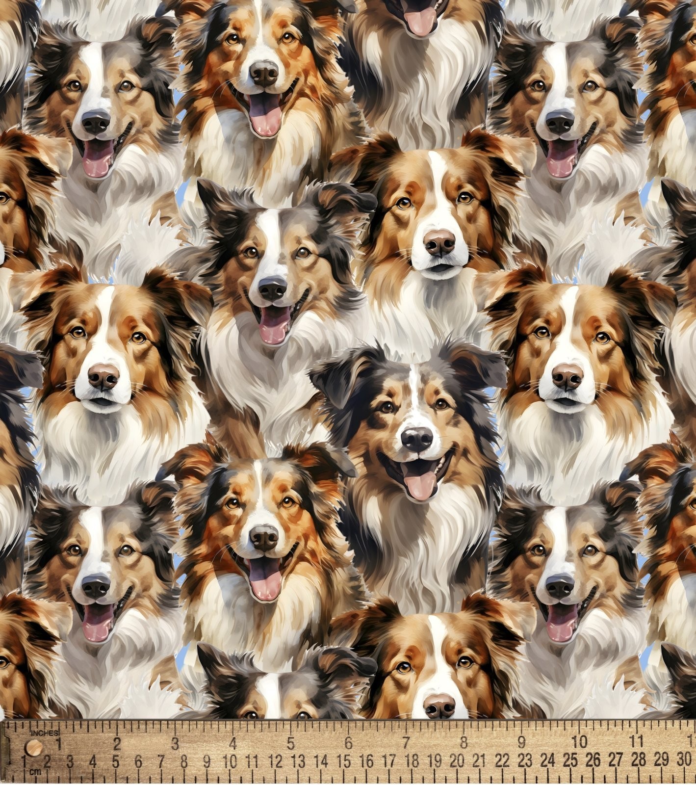 Cotton Collies Dogs Puppies Animals Pets Cotton Fabric Print by the Yard... - $15.95