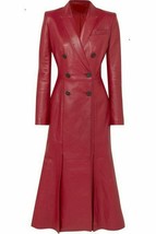 Trench-coat en cuir pour femme rouge pur agneau taille SML XL XXL 3XL sur mesure - £192.85 GBP+