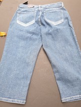NYDJ Crop Blue Jeans Original Fit Rhinestone Trim 14 - £34.04 GBP