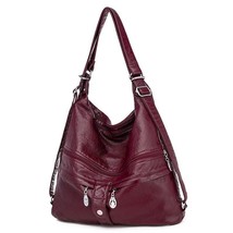 Soft Women Shoulder Bag Solid Zipper Closure Lady Cross Body Tote Ladies Handbag - £40.23 GBP