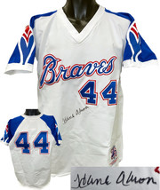 Hank Aaron signed Atlanta Braves 1974 Authentic Mitchell &amp; Ness Cooperstown Coll - £1,256.13 GBP