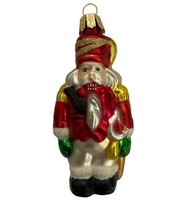 Pacific Rim hand blown Glass Red Nutcracker Ornament 4 in high - $5.99