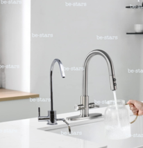 Combo 12&quot; Kangen Faucet &amp; 15&quot; 2 Handles Sink Faucet Polished Chrome - £455.19 GBP+