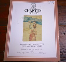 1989 CHRISTIES London Old Master Modern Prints Auction Catalog Warhol Pi... - £19.76 GBP