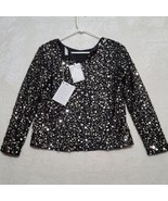 ITMFL Womens Dora Top Size Large Sequined IN THE MOOD FOR LOVE Black - £281.14 GBP