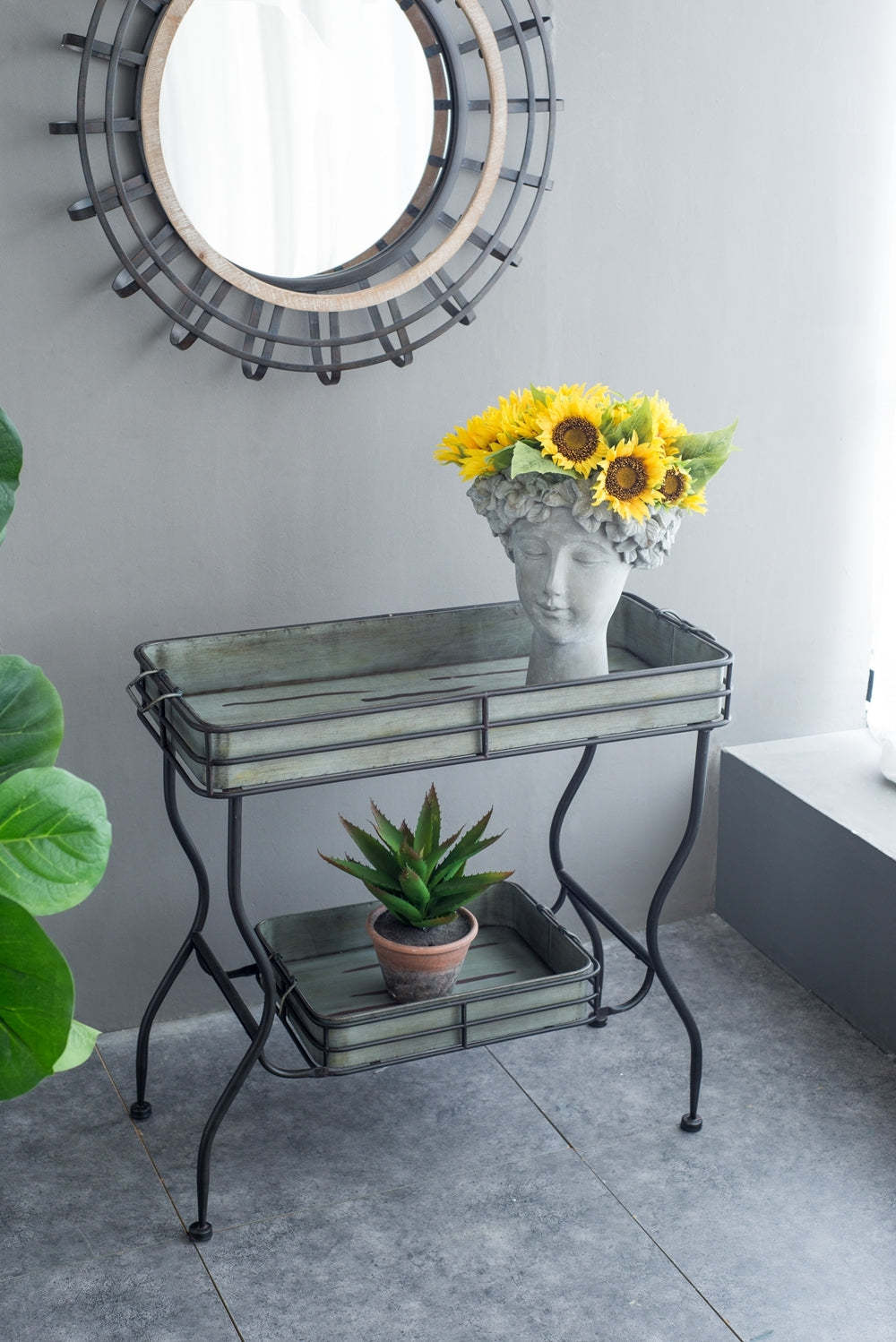 Maggie Galvanized Tray Accent Table 32x15x31' Item image 8
