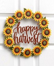 ~~ Metal Wreath - Autumn Harvest Decoration - Sunflowers~ Happy Harvest ... - $20.00