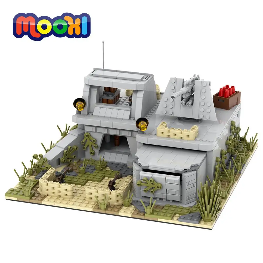 MOOXI Military Battlefield War Weapon Blockhouse Block Educational Toy For - £84.29 GBP
