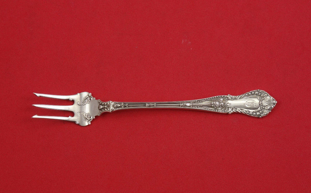 Dorothy Vernon by Whiting Sterling Silver Cocktail Fork 6" Oyster Vintage 3-tine - £38.06 GBP