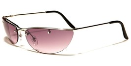 New 90&#39;S Style Semi Rimless Sunglasses Silver Black Gradient Lens CLR17007 2 - £10.80 GBP