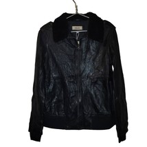 New JAKETT Bess Aviator Leather Jacket Fur Collar $640 SMALL MIDNIGHT  - $108.00