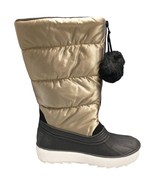 Pajar Duck Boots Womens Size 7 Black Gold Metallic Rubber Sole Front Zipper - $74.44