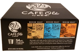 Heb Variety Coffee Donut/Pecan/San Antonio Cafe Ole K-cups 54 count Texas - £37.80 GBP