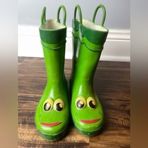 Western Chief Frog Rubber Boots w/ Pulls Kids Boy Size 13 - £17.09 GBP